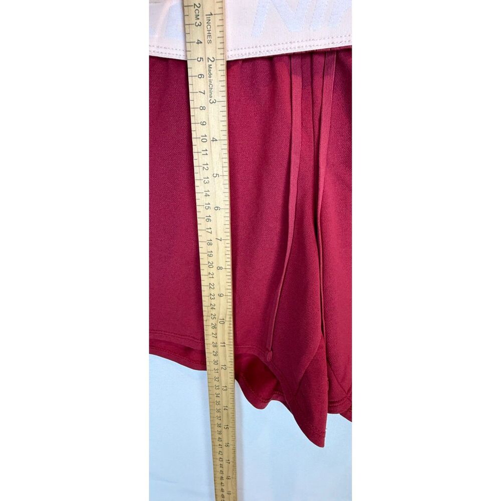 Nike Womens Large Burgundy‎ Red Dri FIT Training Shorts Running Compression L - Picture 5 of 7